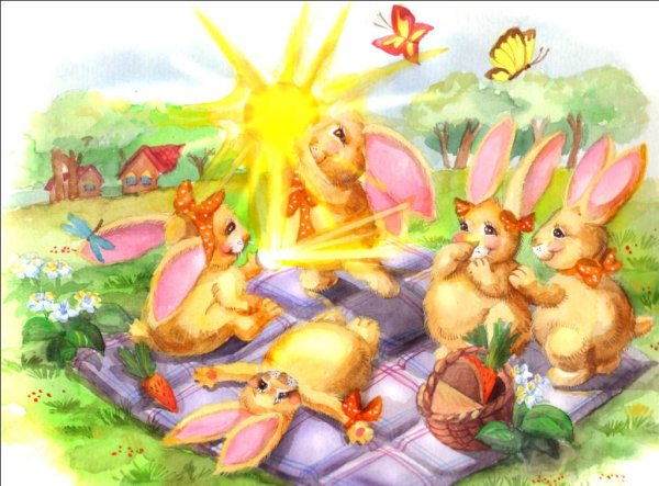 Фон с зайчиками