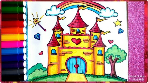 Рисование сказочный замок