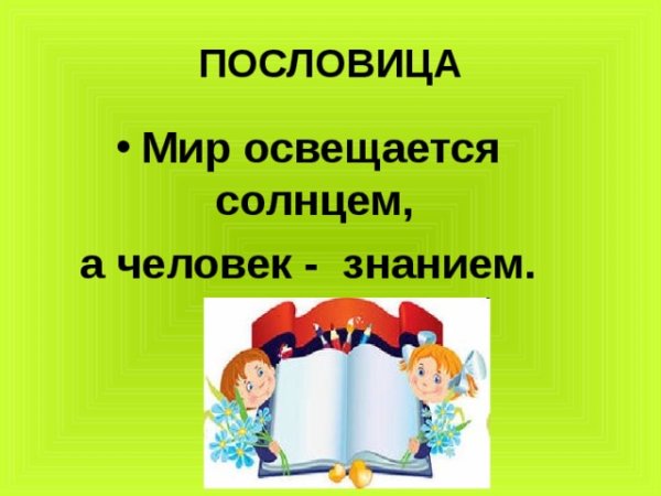 Мир освещается солнцем а человек знанием