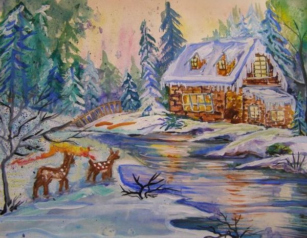 Морозный день рисунок