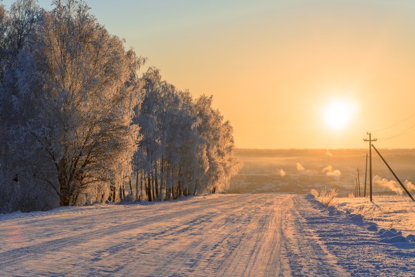 Зимнее утро в деревне