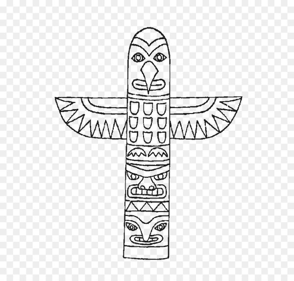 Тотемные столбы индейцев Северной Америки вектор