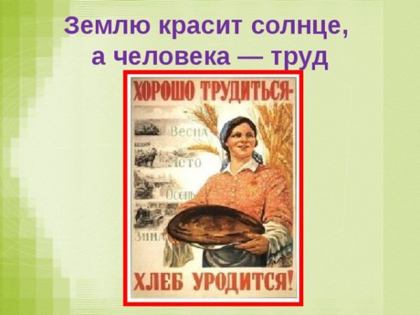 Труд красит человека