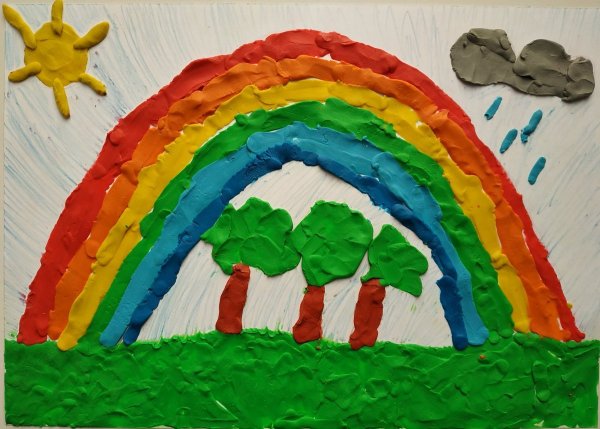 Радуга пластилинография для детей