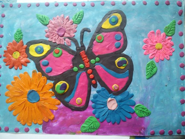 Рисование пластилином на картоне