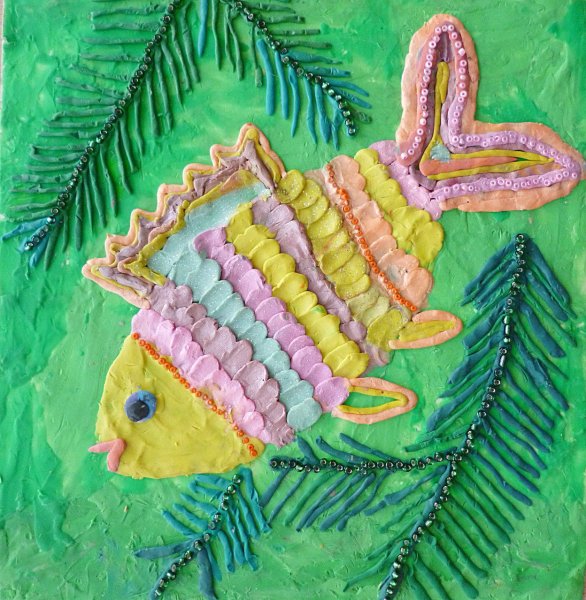 Пластилинография на тарелке