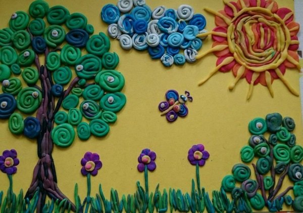 Пластилинография пейзаж