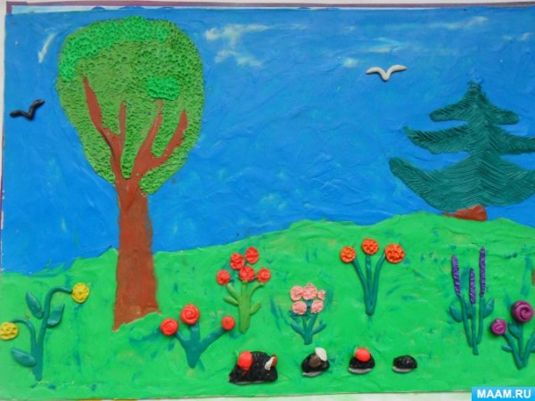 Божья коровка гуашью для детей