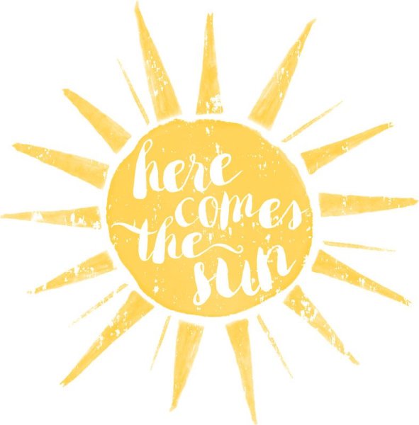 Стикер в руках солнце