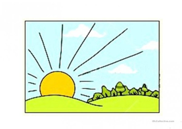 Утро рисунок для детей