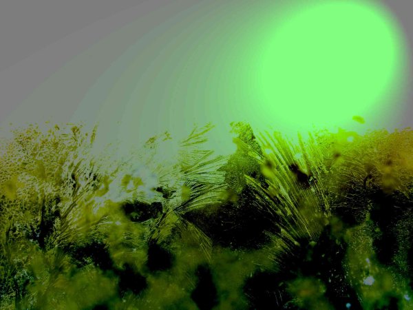 Желто зеленый космос