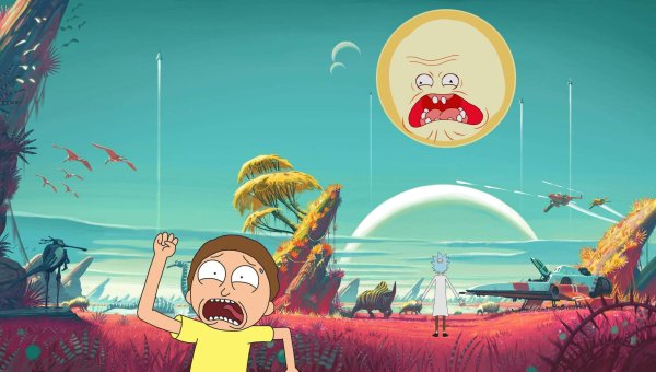 Орущее солнце Рик и Морти