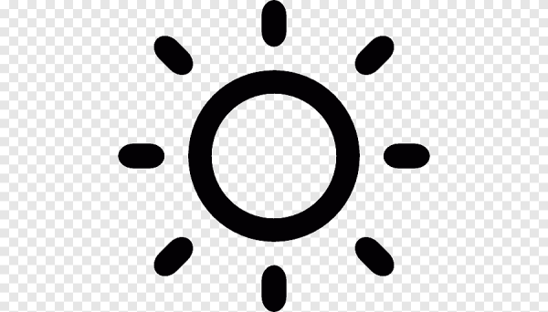 Значок солнца чб
