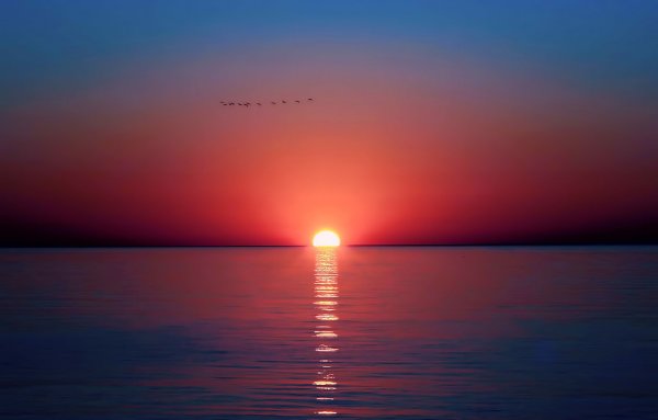 Закат на море