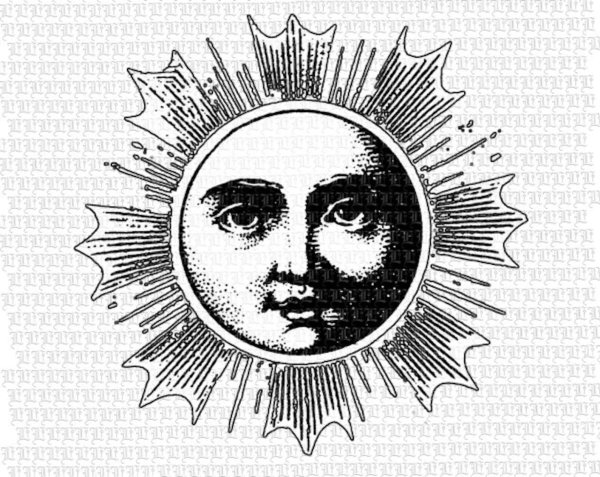 Старинное изображение солнца