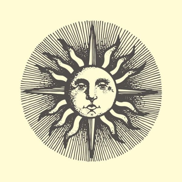 Солнце с лицом гравюра