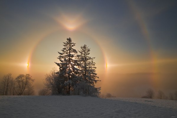 Северное сияние солнечное гало