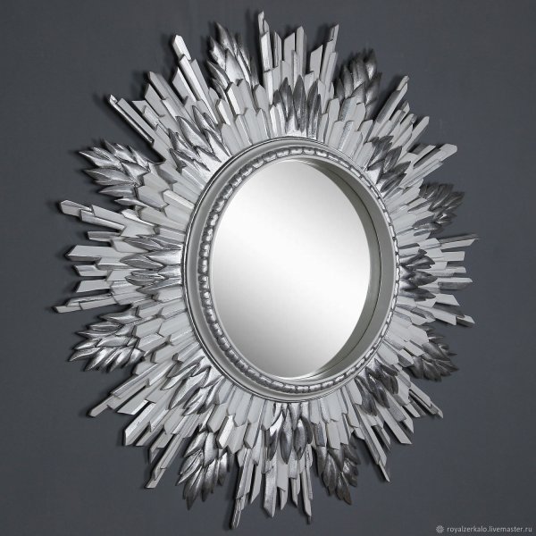 Серебряное зеркало декоративное