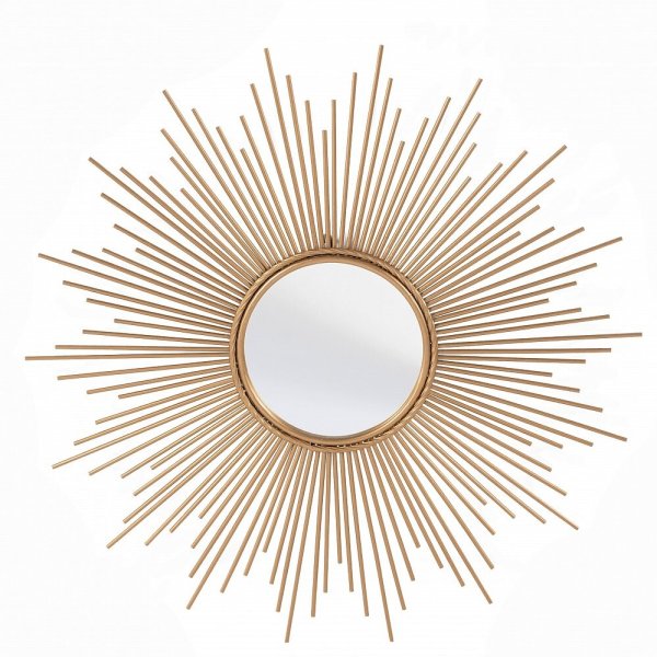 Настенное зеркало - солнце Бруклин 50 см золотое (Boltze купить