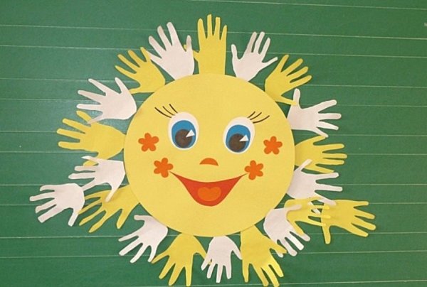 Аппликация солнышко для малышей