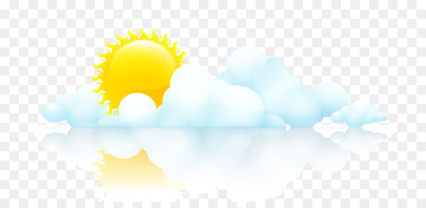 Солнце и облака на прозрачном фоне