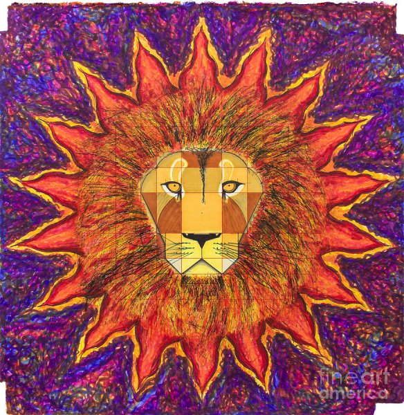 Морда Льва в солнце