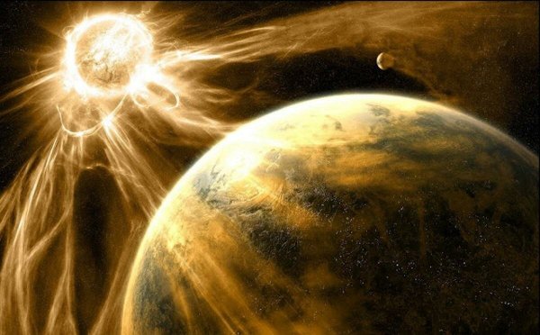 Земля в лучах солнца