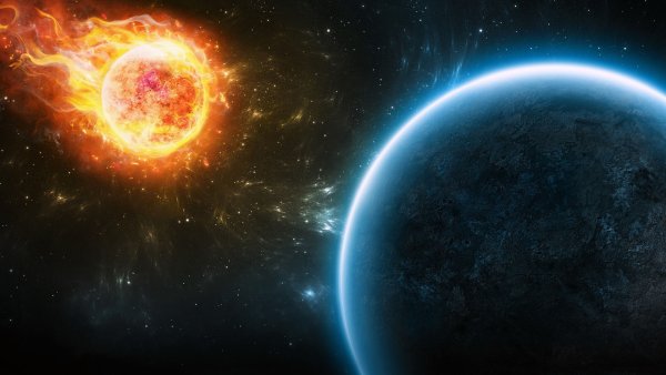 Солнце падает на землю