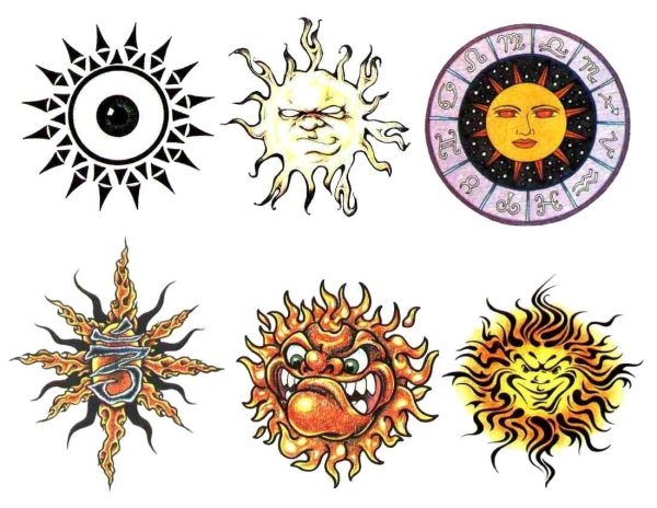 Татуировки с изображением солнца