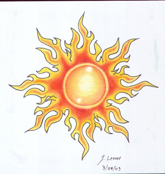 Татуировки с изображением солнца