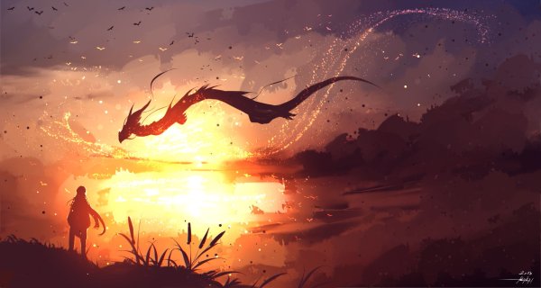 Пейзаж с драконом