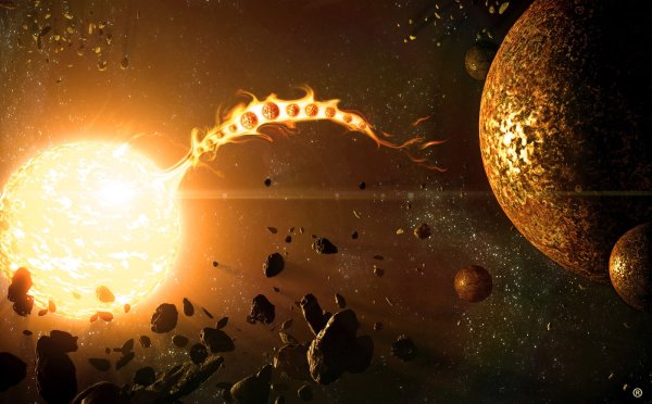 Планета земля и солнце