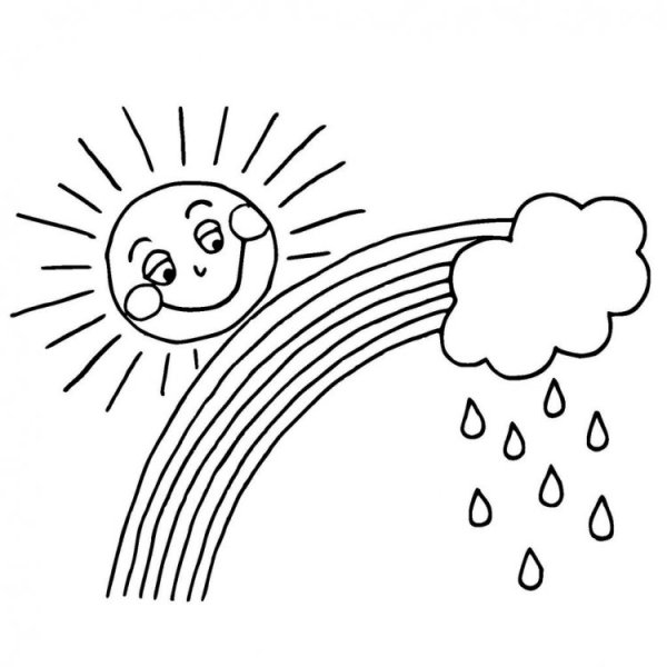 Радуга туча и солнце