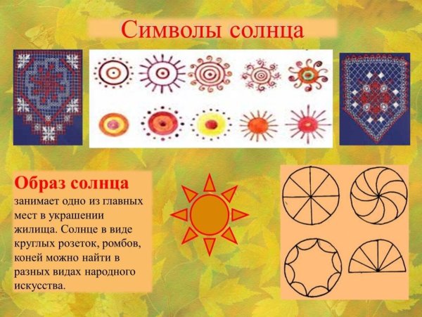 Солярные знаки земли, солнца, воды.