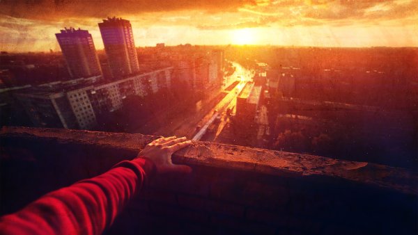 Закат на крыше