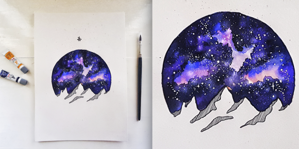 Рисунки для срисовки космас