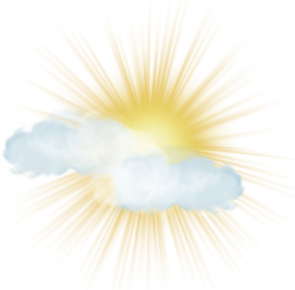 Облака и солнце без фона