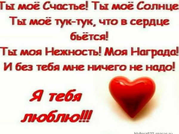 Люблю тебя солнышко