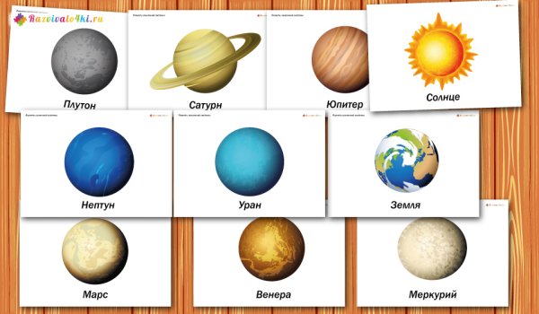Карточки планет солнечной системы