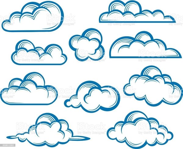 Солнышко и облака карандашом