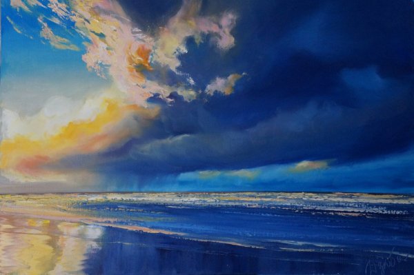 Пейзаж небо маслом