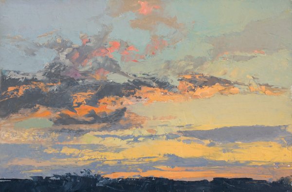 Картины мастихином небо