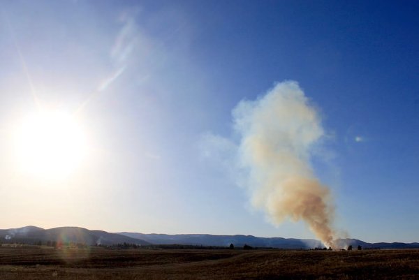 Дым пожар небо закат