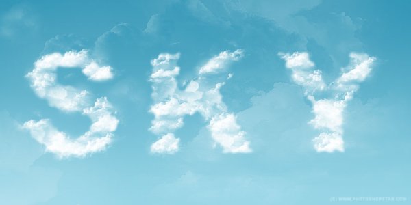 Надпись из облаков