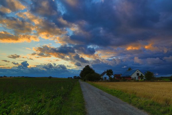 Закат в деревне