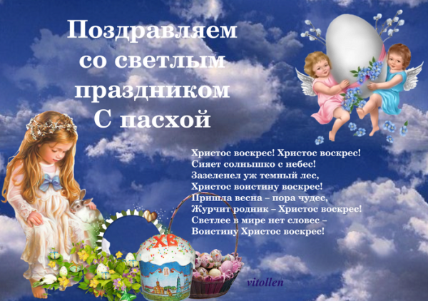 С Пасхой Христос воскрес