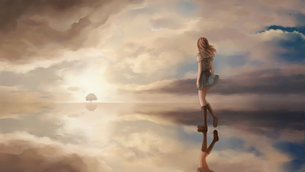 Девушка уходит в небо