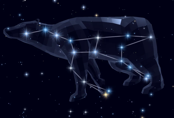 Большой пёс с полярной звездой и Сириусом