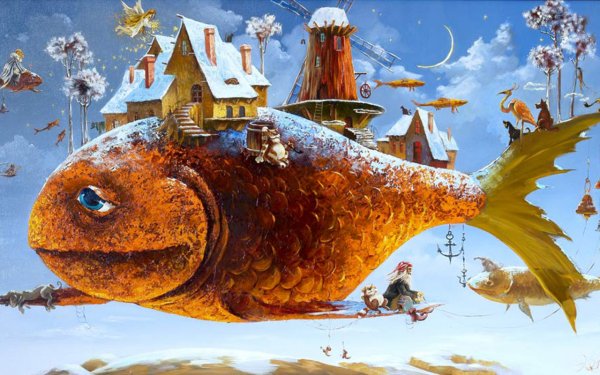 Кит в космосе арт