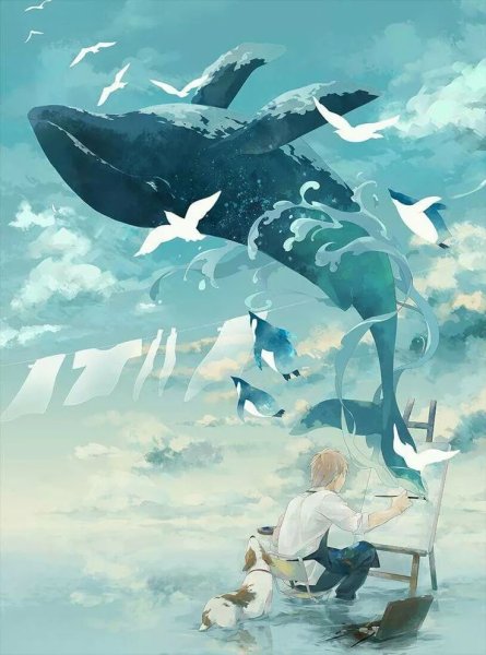 Багровый кит аниме